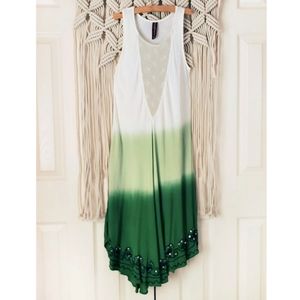 Green Dip dye Dress